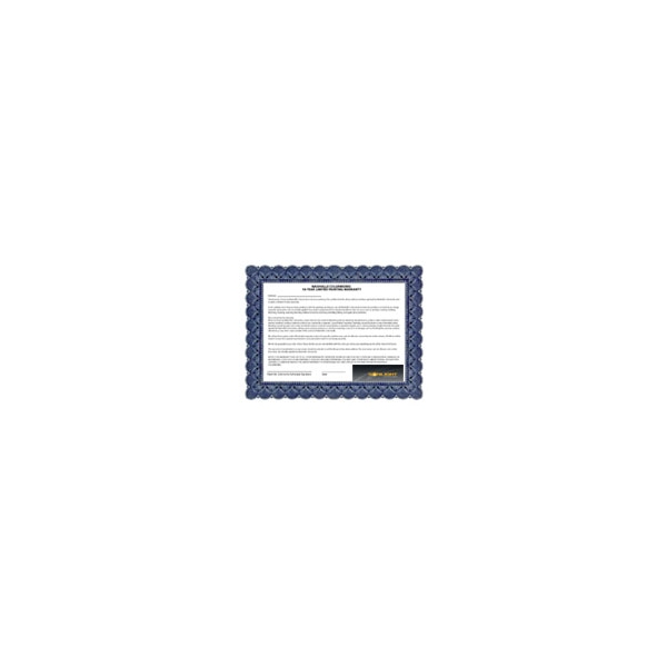 Extended warranty Certificate for Sonlight Electronic Ballasts