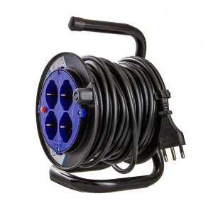 Cable Reels H05VV-F by Electraline  - 4 sockets - 15mt