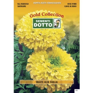 Tall Marigold (Tagetes erecta)  - Gold Seeds by Sementi Dotto 1.8gr