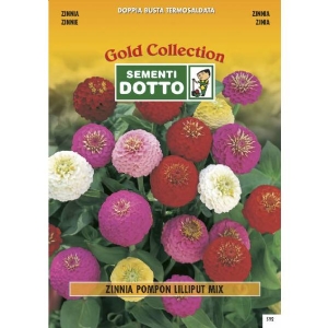 Zinnia Pompon Lilliput (Zinnia elegans) by Sementi Dotto 2.5gr