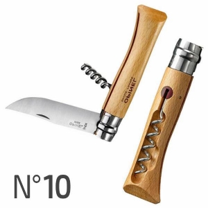Opinel N ° 10 Stainless Steel Knife with Corkscrew