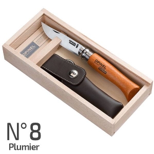 Opinel Plumier N.08 Charcoal + Case and wooden box