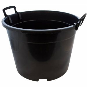 Round black perforated jar with handles - 35L