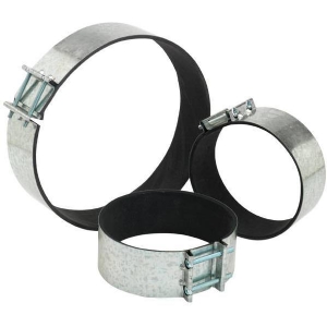 Clamp for round ducts with microporous rubber