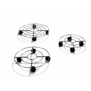 Round steel saucer with wheels