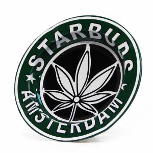 Star Buds Amsterdam Round Metal Ashtray