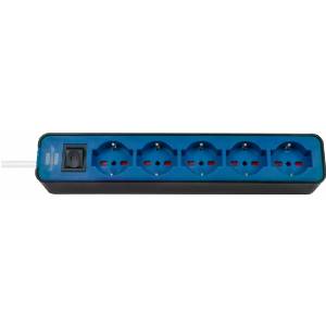 Multiple socket Ecolor 5 sockets 1,5 m black / blue