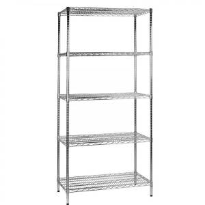 5 shelves shelf - chromed wire steel - 60x120x200h