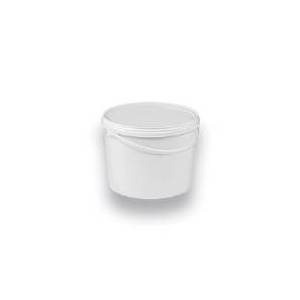 Bucket with Lid and Handle - White