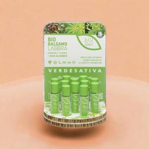 Display Bio Balsamo Labbra Canapa e Jojoba repairer 12 pcs - Verdesativa
