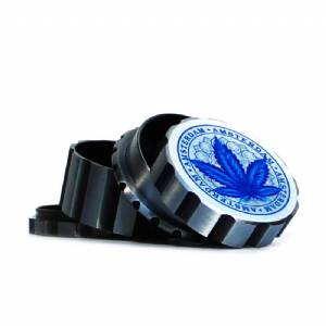 Metal Grinder argentato con foglie Bandiera Canadese 55mm - 4 Parts