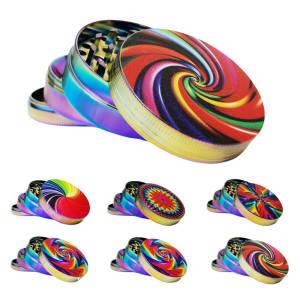 Metal Grinder Rainbow Kaleidoscope 4 Parts - 50mm