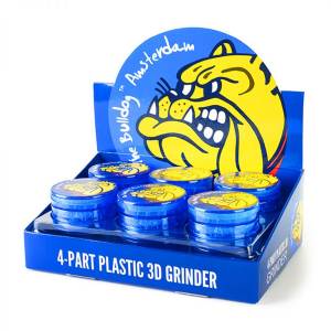 The Bulldog Original Blue 3D Touch Plastic Grinder 4 Parts - 60mm