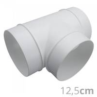 Ducting PVC Plastic T-Piece - Ø12,5cm
