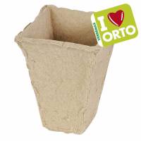 Biodegradable square pot by Verdemax -  I LOVE ORTO - 6x6cm