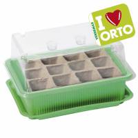 Mini-greenhouse with biodegradable seedbed by Verdemax  - I LOVE ORTO - cm 20x14xh11 - 12 cells