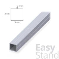 Easy Stand - Fixing Square Tube in Silver Aluminum - 25cm