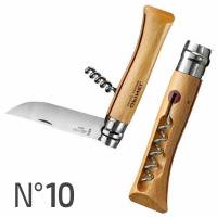 Opinel N ° 10 Stainless Steel Knife with Corkscrew