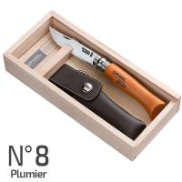Opinel Plumier N.08 Charcoal + Case and wooden box