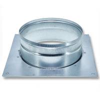 Connecting flange, galvanised metal, square base, Ø 100 mm