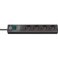 Hugo Extension Socket 4-Way Black 2M - H05VV-F 3G1,5