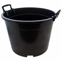 Round black perforated jar with handles - 35L