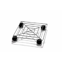 Square steel saucer with wheels 30 cm