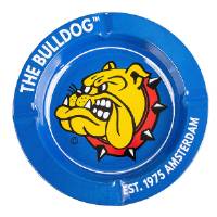 Blue metal ashtray by The Bulldog