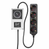 LUMii Black 4-Way Schuko Contactor Timer