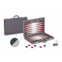 Prestige Backgammon Suitcase - Gray - Dal Negro
