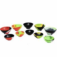 Multi-colored silicone bowls - 10 pieces