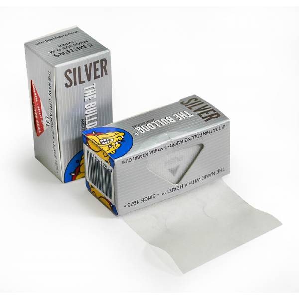 Bulldog Silver Smoking Paper Roll 5m hemp arabic gum
